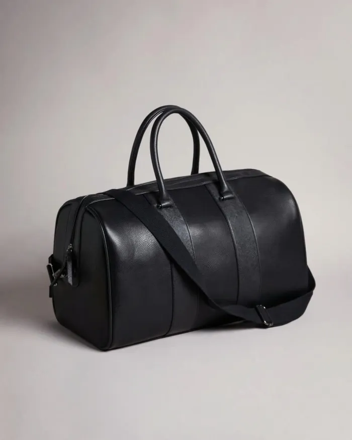 Striped PU Holdall Black Men Ted Baker Duffel Bags Striped PU Holdall Black Men Ted Baker Duffel Bags