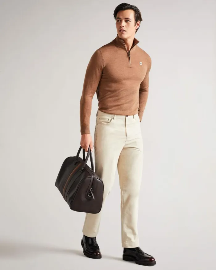 Striped PU Holdall BrnChoc Men Ted Baker Duffel Bags