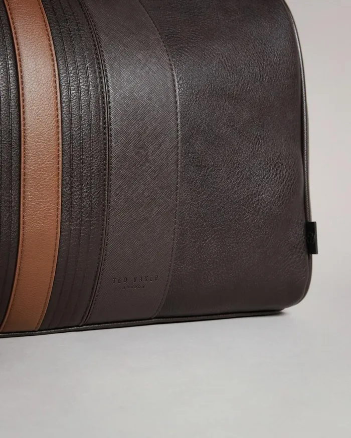 Striped PU Holdall BrnChoc Men Ted Baker Duffel Bags Striped PU Holdall BrnChoc Men Ted Baker Duffel Bags