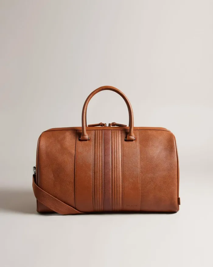 Striped PU Holdall Tan Men Ted Baker Duffel Bags Striped PU Holdall Tan Men Ted Baker Duffel Bags