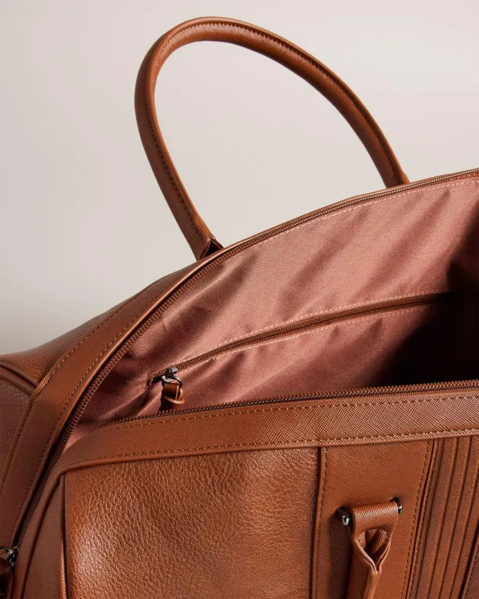 Striped PU Holdall Tan Men Ted Baker Duffel Bags Striped PU Holdall Tan Men Ted Baker Duffel Bags