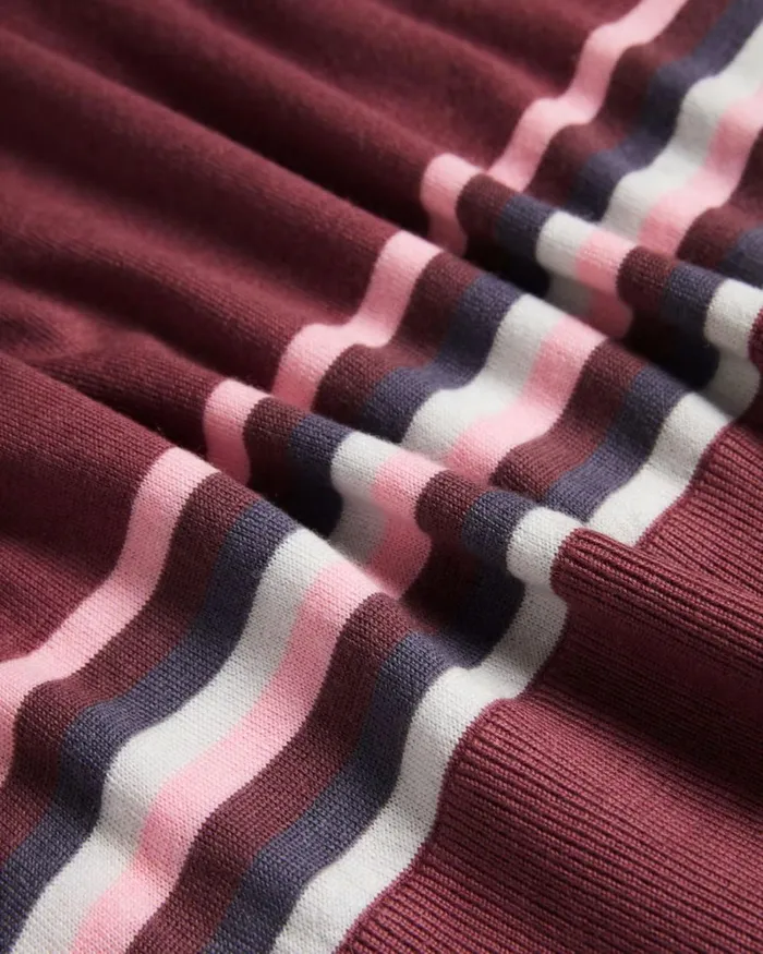 Striped Wool Polo Shirt Maroon Men Ted Baker Clothing
