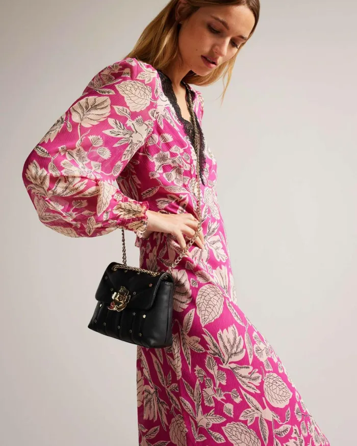 Studded Leather Quilted Bag Black Women Ted Baker Bags