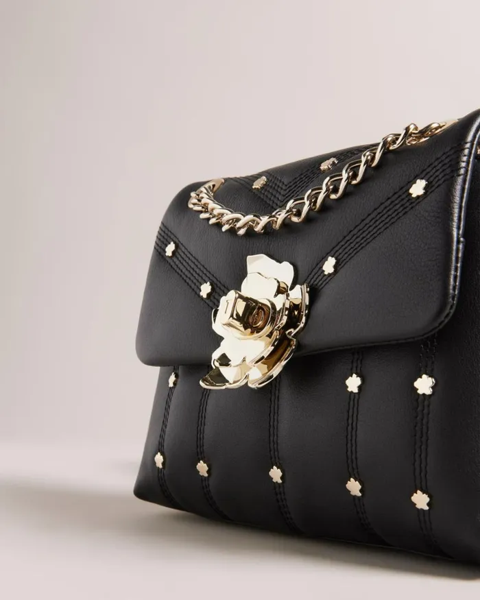 Studded Leather Quilted Bag Black Women Ted Baker Bags