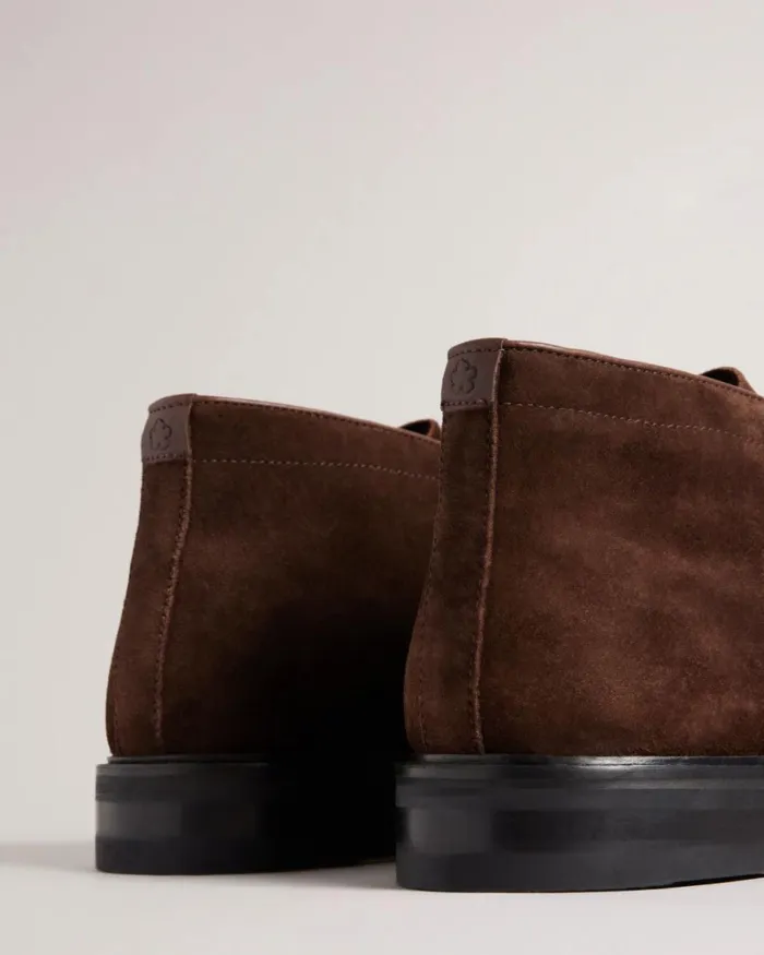 Suede Chukka Button Sole Boots BrownChocolate Men Ted Baker Boots