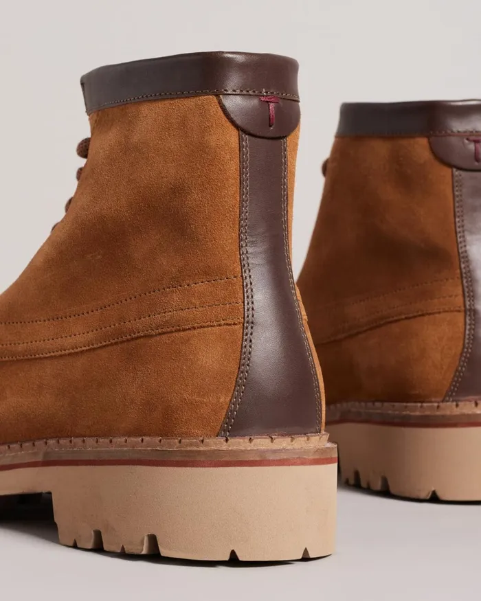 Suede Chunky Sole Moccasin Boot Tan Men Ted Baker Boots Suede Chunky Sole Moccasin Boot Tan Men Ted Baker Boots