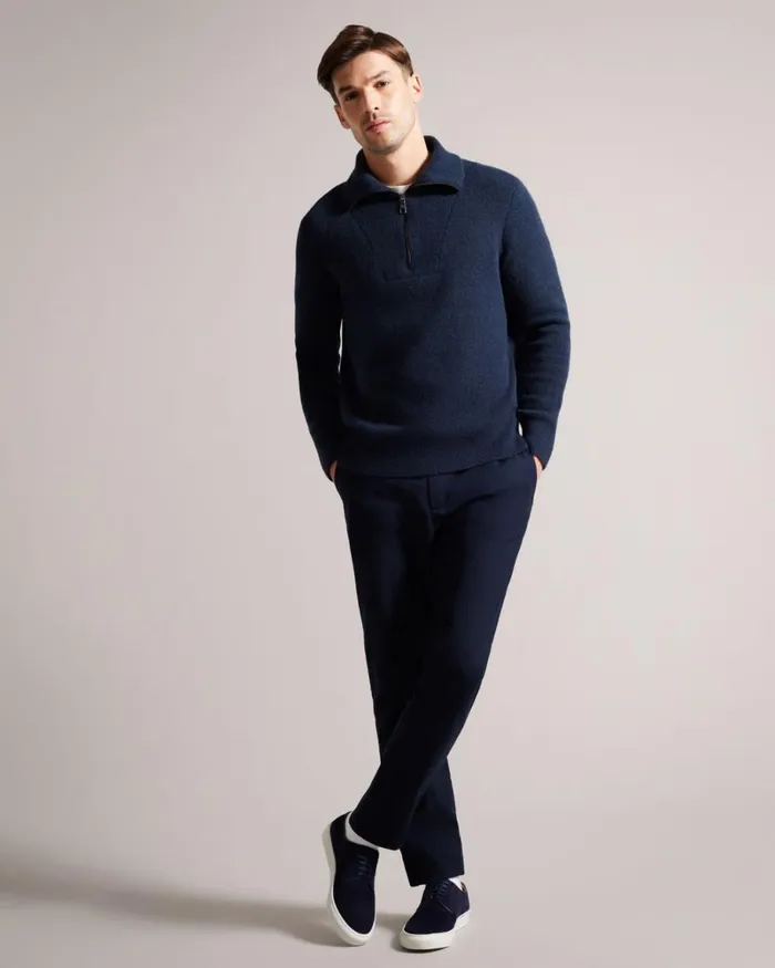 Suede Hybrid Shoes Navy Men Ted Baker Sneakers