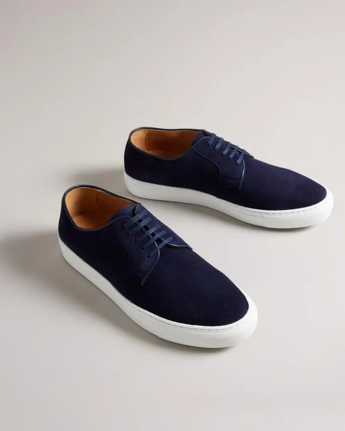 Suede Hybrid Shoes Navy Men Ted Baker Sneakers