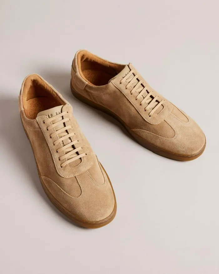 Suede Low Top Trainers Light Brown Men Ted Baker Sneakers