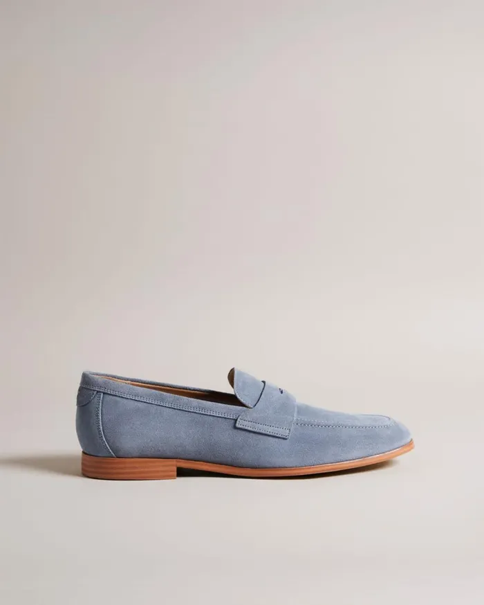 Suede Saddle Loafers Light Blue Men Ted Baker Loafers Suede Saddle Loafers Light Blue Men Ted Baker Loafers