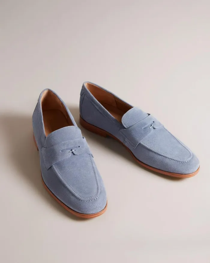 Suede Saddle Loafers Light Blue Men Ted Baker Loafers Suede Saddle Loafers Light Blue Men Ted Baker Loafers