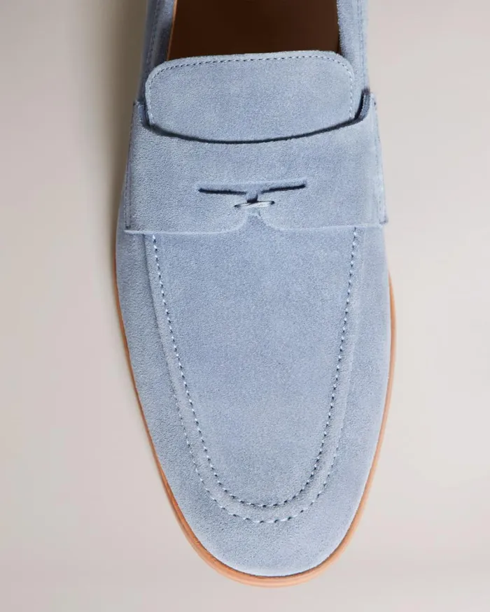 Suede Saddle Loafers Light Blue Men Ted Baker Loafers Suede Saddle Loafers Light Blue Men Ted Baker Loafers