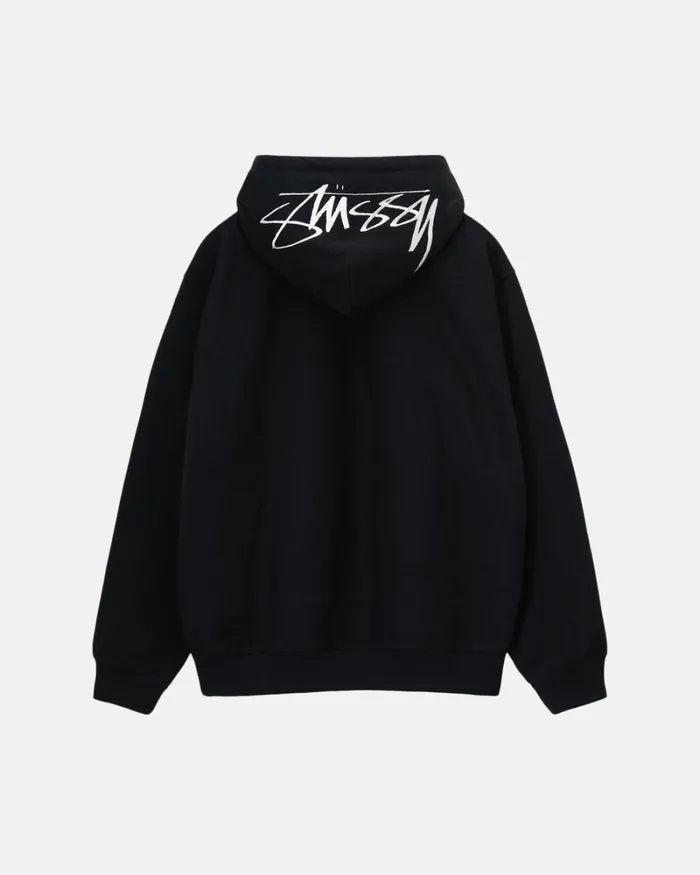 Sweats Men Stussy BACK APPLIQUE HOODIE Black