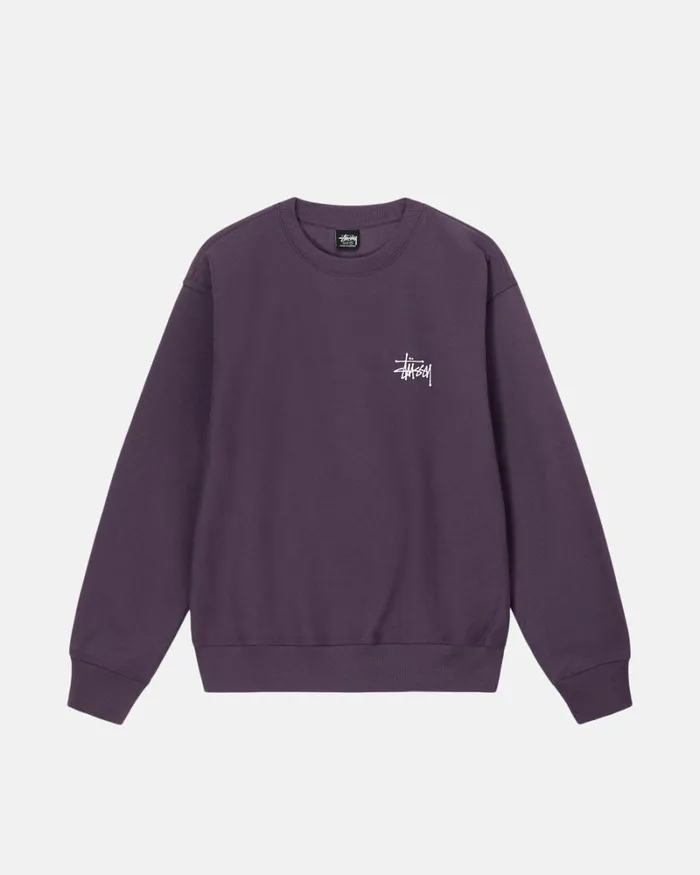 Sweats Men Stussy BASIC STSSY CREW Grape Sweats Men Stussy BASIC STSSY CREW Grape