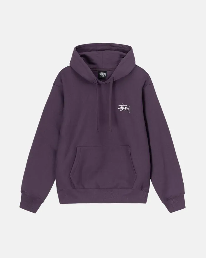 Sweats Men Stussy BASIC STSSY HOODIE Grape Sweats Men Stussy BASIC STSSY HOODIE Grape