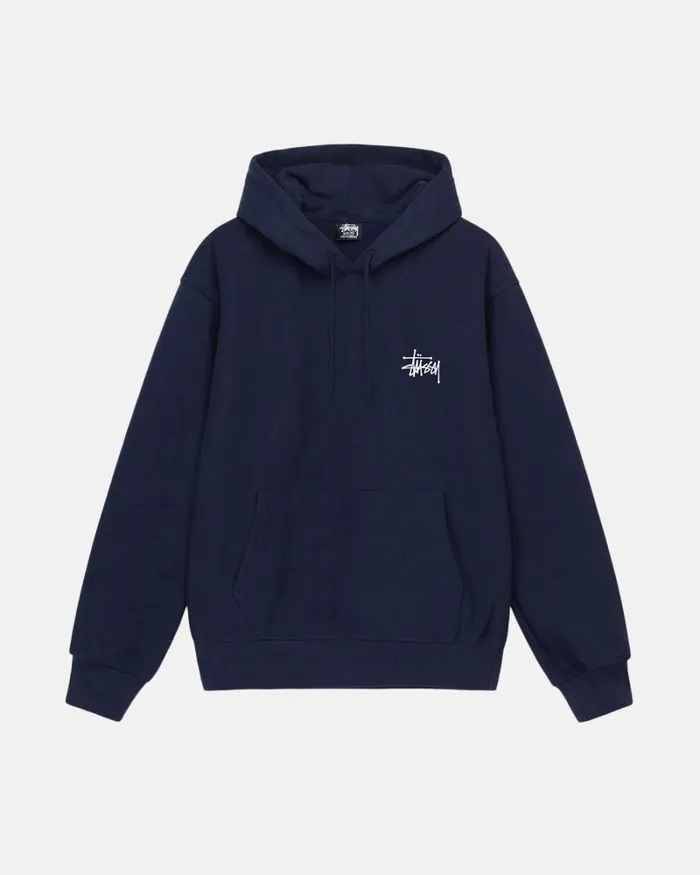 Sweats Men Stussy BASIC STSSY HOODIE Navy Sweats Men Stussy BASIC STSSY HOODIE Navy