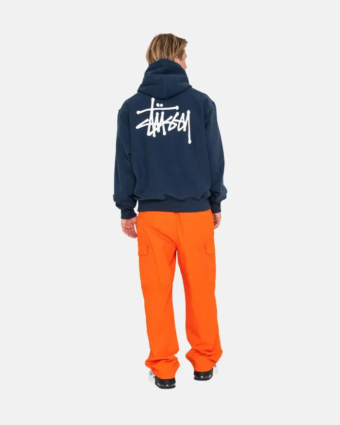 Sweats Men Stussy BASIC STSSY HOODIE Navy Sweats Men Stussy BASIC STSSY HOODIE Navy