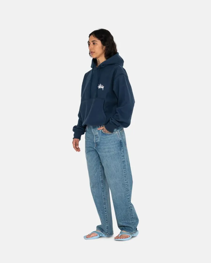 Sweats Men Stussy BASIC STSSY HOODIE Navy Sweats Men Stussy BASIC STSSY HOODIE Navy