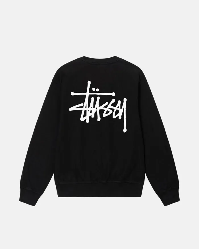 Sweats Men Stussy BASIC STSSY PIGMENT DYED CREW Black