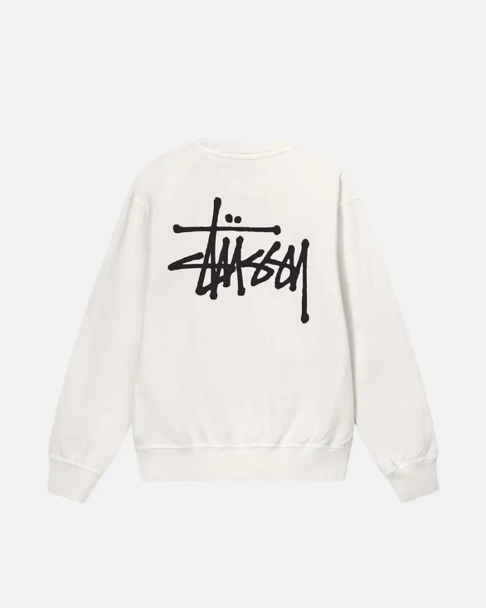 Sweats Men Stussy BASIC STSSY PIGMENT DYED CREW Natural