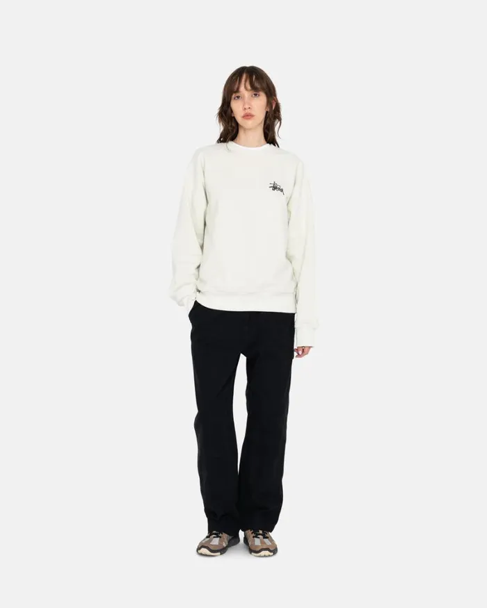 Sweats Men Stussy BASIC STSSY PIGMENT DYED CREW Natural Sweats Men Stussy BASIC STSSY PIGMENT DYED CREW Natural