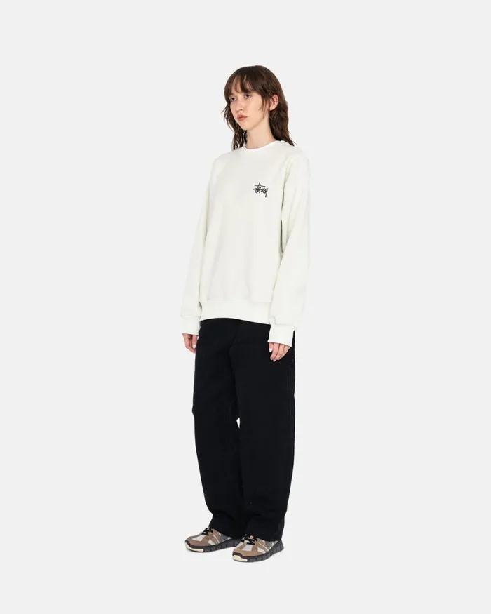 Sweats Men Stussy BASIC STSSY PIGMENT DYED CREW Natural Sweats Men Stussy BASIC STSSY PIGMENT DYED CREW Natural