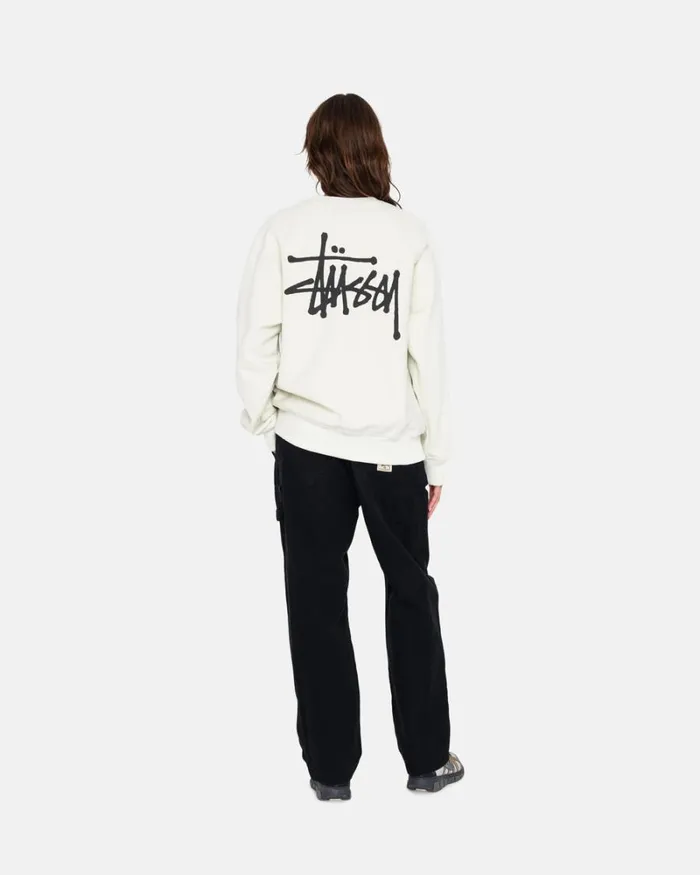 Sweats Men Stussy BASIC STSSY PIGMENT DYED CREW Natural Sweats Men Stussy BASIC STSSY PIGMENT DYED CREW Natural