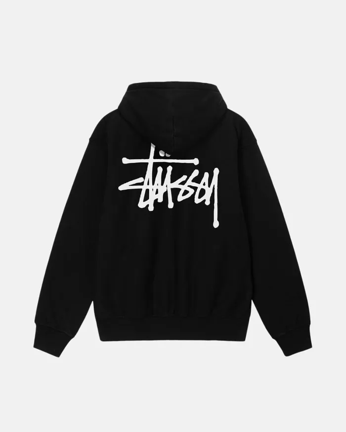 Sweats Men Stussy BASIC STSSY PIGMENT DYED HOODIE Black