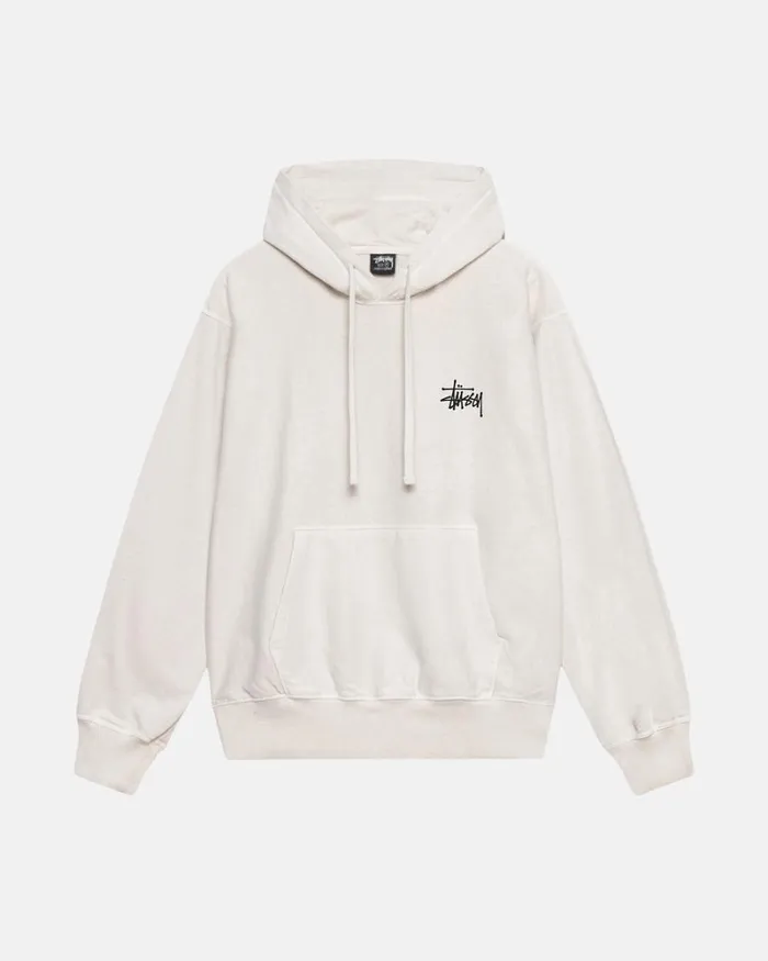 Sweats Men Stussy BASIC STSSY PIGMENT DYED HOODIE Natural Sweats Men Stussy BASIC STSSY PIGMENT DYED HOODIE Natural