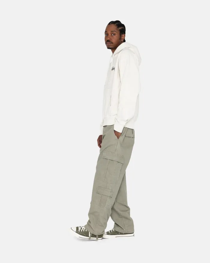 Sweats Men Stussy BASIC STSSY PIGMENT DYED HOODIE Natural Sweats Men Stussy BASIC STSSY PIGMENT DYED HOODIE Natural