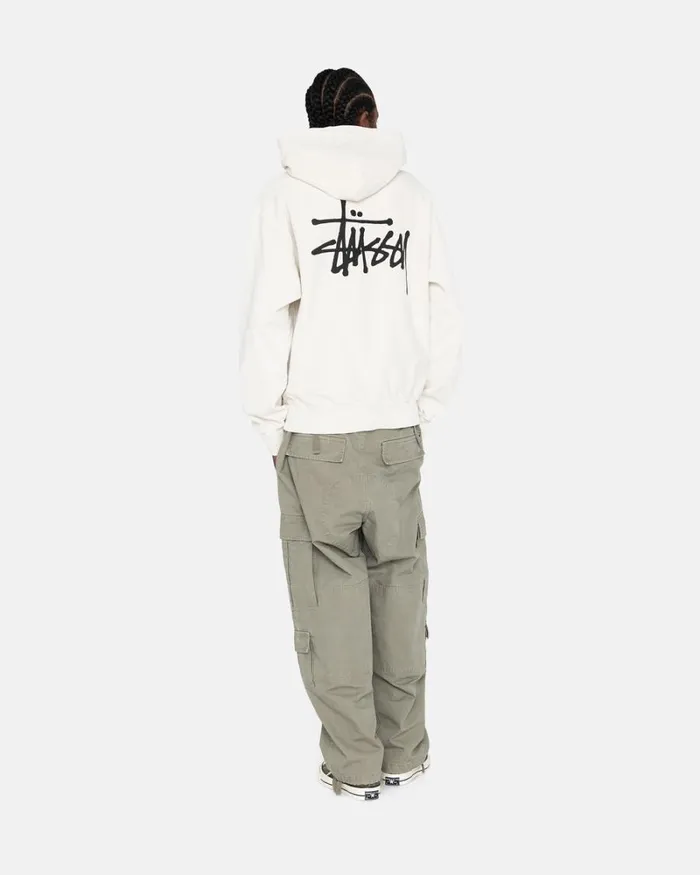 Sweats Men Stussy BASIC STSSY PIGMENT DYED HOODIE Natural Sweats Men Stussy BASIC STSSY PIGMENT DYED HOODIE Natural