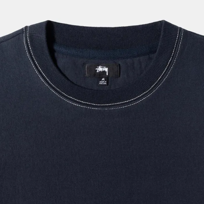 Sweats Men Stussy CONTRAST STITCH LABEL CREW Navy Sweats Men Stussy CONTRAST STITCH LABEL CREW Navy
