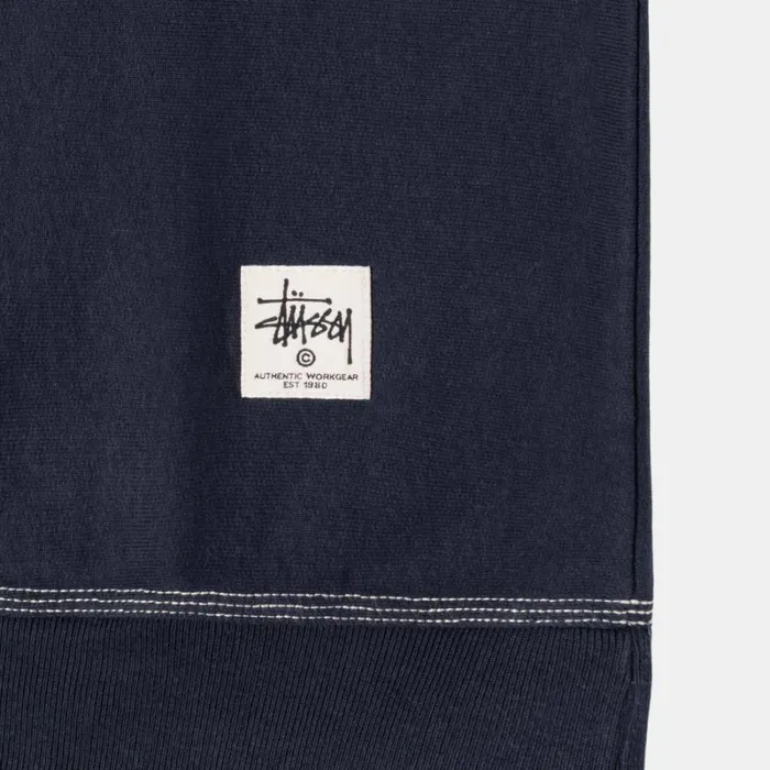 Sweats Men Stussy CONTRAST STITCH LABEL CREW Navy Sweats Men Stussy CONTRAST STITCH LABEL CREW Navy