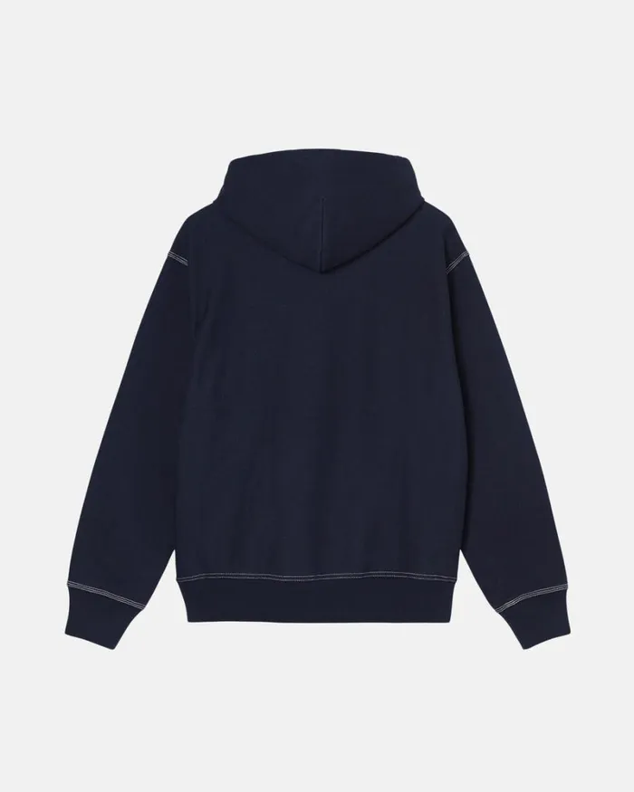 Sweats Men Stussy CONTRAST STITCH LABEL HOODIE Navy Sweats Men Stussy CONTRAST STITCH LABEL HOODIE Navy