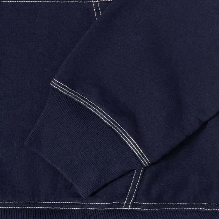 Sweats Men Stussy CONTRAST STITCH LABEL HOODIE Navy Sweats Men Stussy CONTRAST STITCH LABEL HOODIE Navy