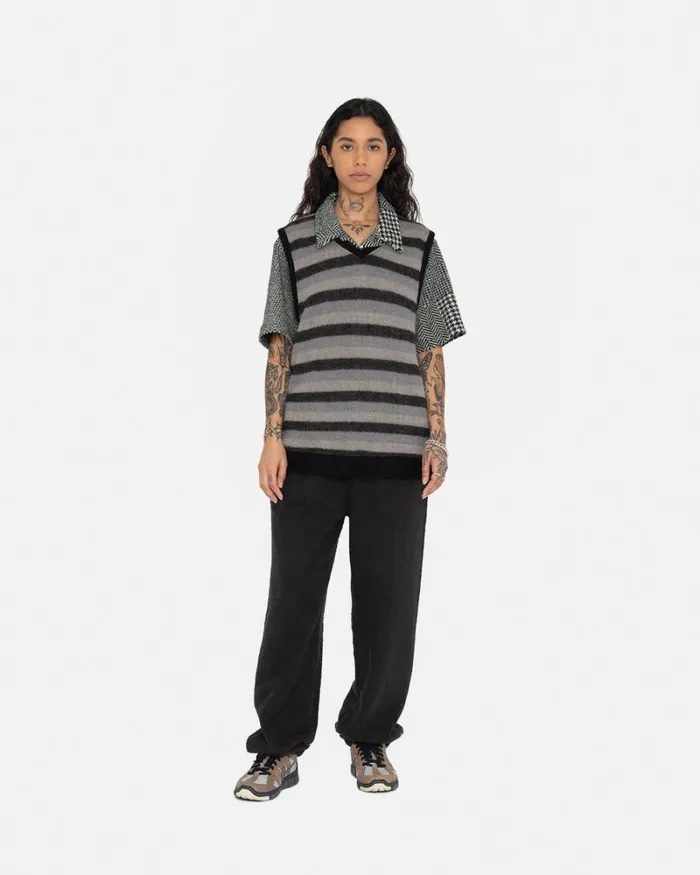 Sweats Men Stussy INSIDE OUT FLEECE PANT Black Sweats Men Stussy INSIDE OUT FLEECE PANT Black