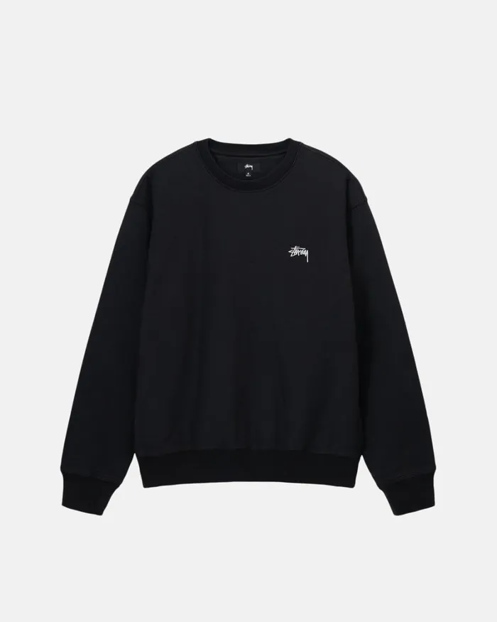 Sweats Men Stussy OVERDYED STOCK LOGO CREW Black