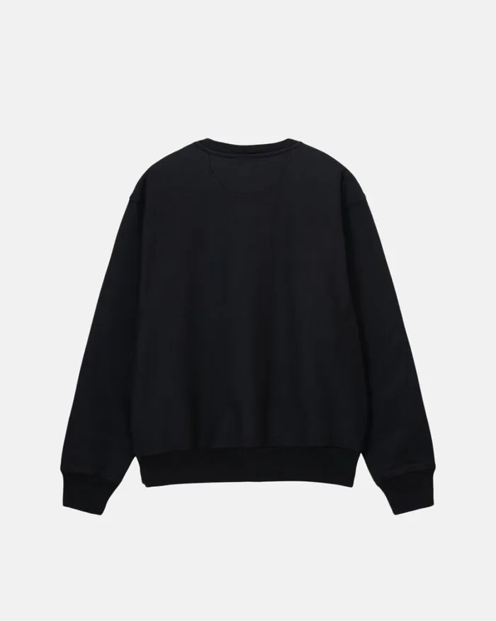 Sweats Men Stussy OVERDYED STOCK LOGO CREW Black Sweats Men Stussy OVERDYED STOCK LOGO CREW Black