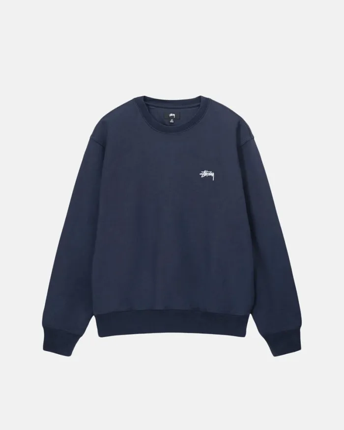 Sweats Men Stussy OVERDYED STOCK LOGO CREW Navy