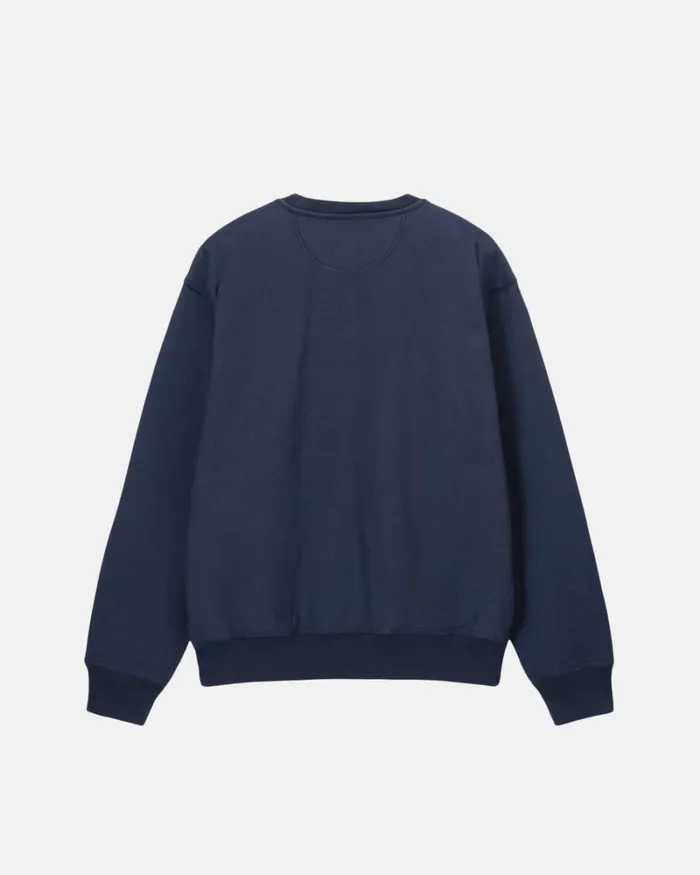 Sweats Men Stussy OVERDYED STOCK LOGO CREW Navy Sweats Men Stussy OVERDYED STOCK LOGO CREW Navy