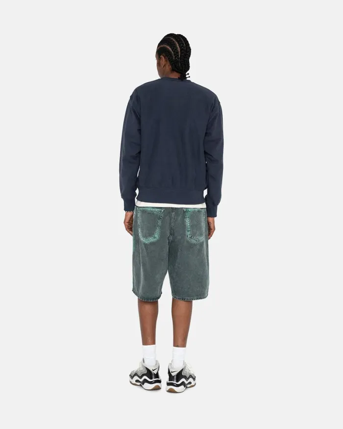 Sweats Men Stussy OVERDYED STOCK LOGO CREW Navy Sweats Men Stussy OVERDYED STOCK LOGO CREW Navy
