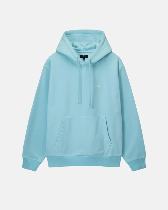 Sweats Men Stussy OVERDYED STOCK LOGO HOODIE Blue