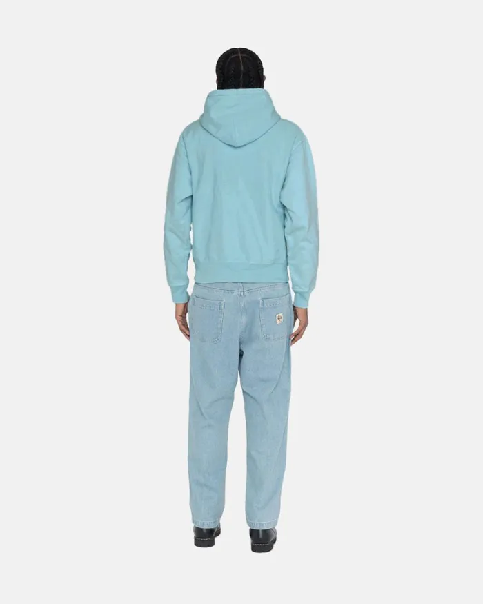 Sweats Men Stussy OVERDYED STOCK LOGO HOODIE Blue Sweats Men Stussy OVERDYED STOCK LOGO HOODIE Blue