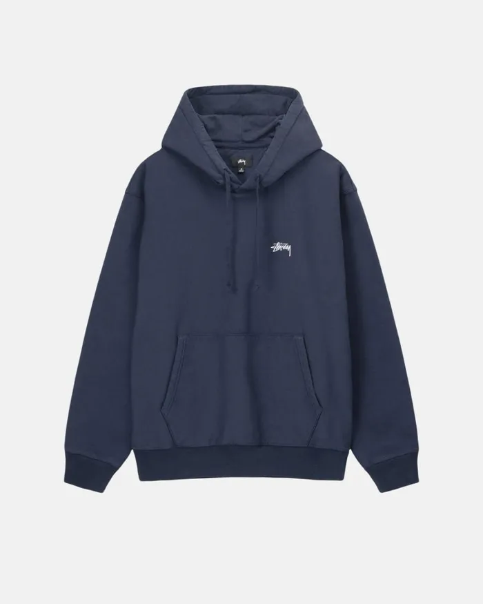 Sweats Men Stussy OVERDYED STOCK LOGO HOODIE Navy