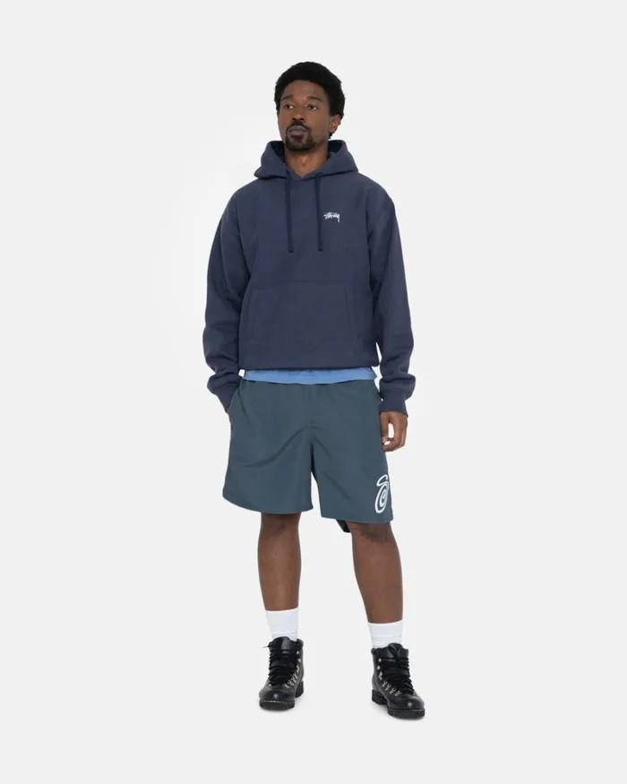 Sweats Men Stussy OVERDYED STOCK LOGO HOODIE Navy Sweats Men Stussy OVERDYED STOCK LOGO HOODIE Navy