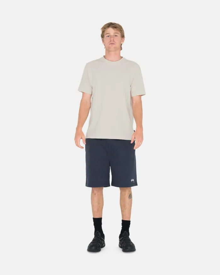 Sweats Men Stussy OVERDYED STOCK LOGO SWEAT SHORT Navy Sweats Men Stussy OVERDYED STOCK LOGO SWEAT SHORT Navy