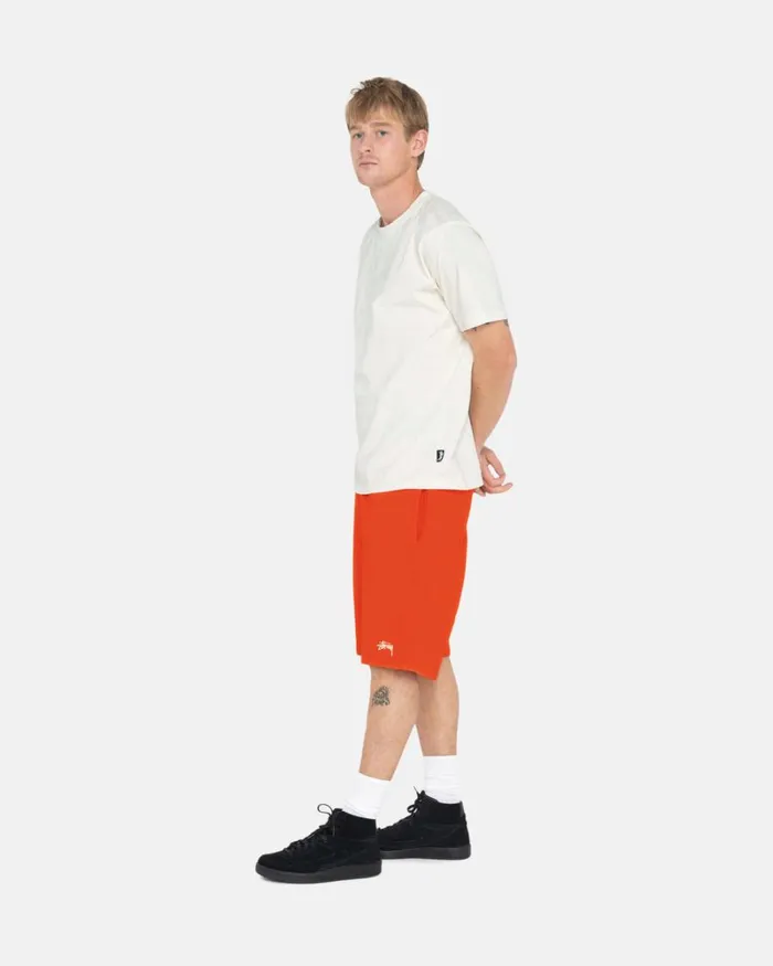 Sweats Men Stussy OVERDYED STOCK LOGO SWEAT SHORT Orange Sweats Men Stussy OVERDYED STOCK LOGO SWEAT SHORT Orange
