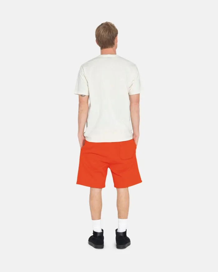 Sweats Men Stussy OVERDYED STOCK LOGO SWEAT SHORT Orange Sweats Men Stussy OVERDYED STOCK LOGO SWEAT SHORT Orange