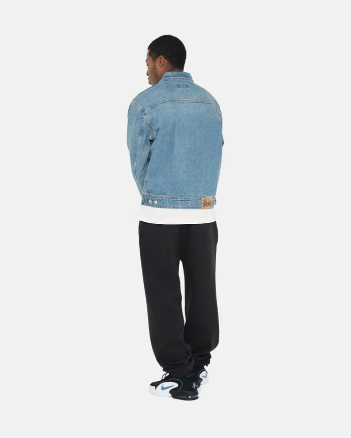 Sweats Men Stussy OVERDYED STOCK LOGO SWEATPANT Black Sweats Men Stussy OVERDYED STOCK LOGO SWEATPANT Black