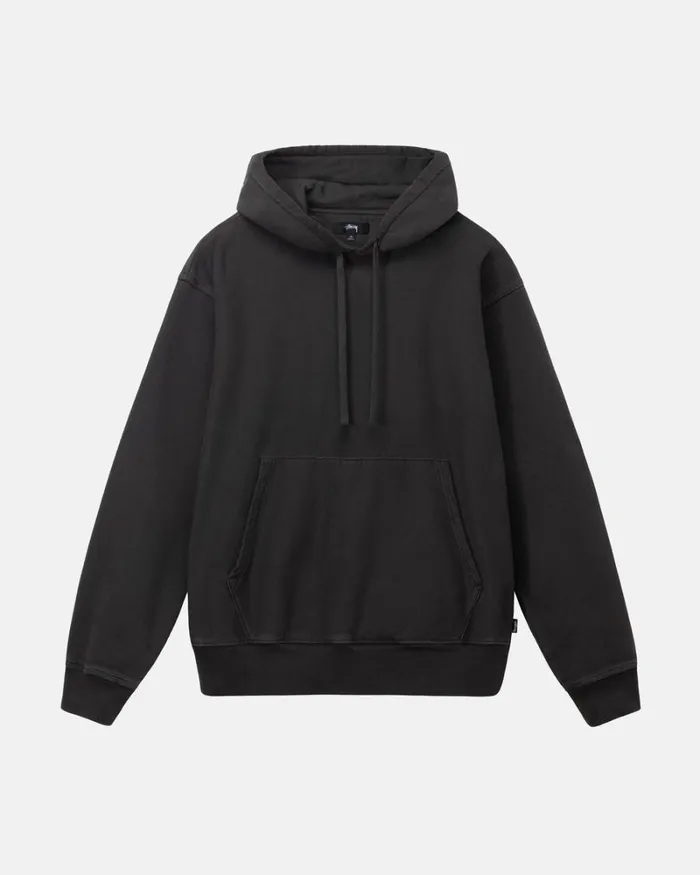 Sweats Men Stussy PIGMENT DYED FLEECE HOODIE Black